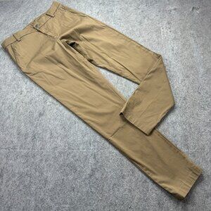 Lululemon ABC Slim Pants Men 32 x 33 Brown Tapered Cotton Nylon Stretch